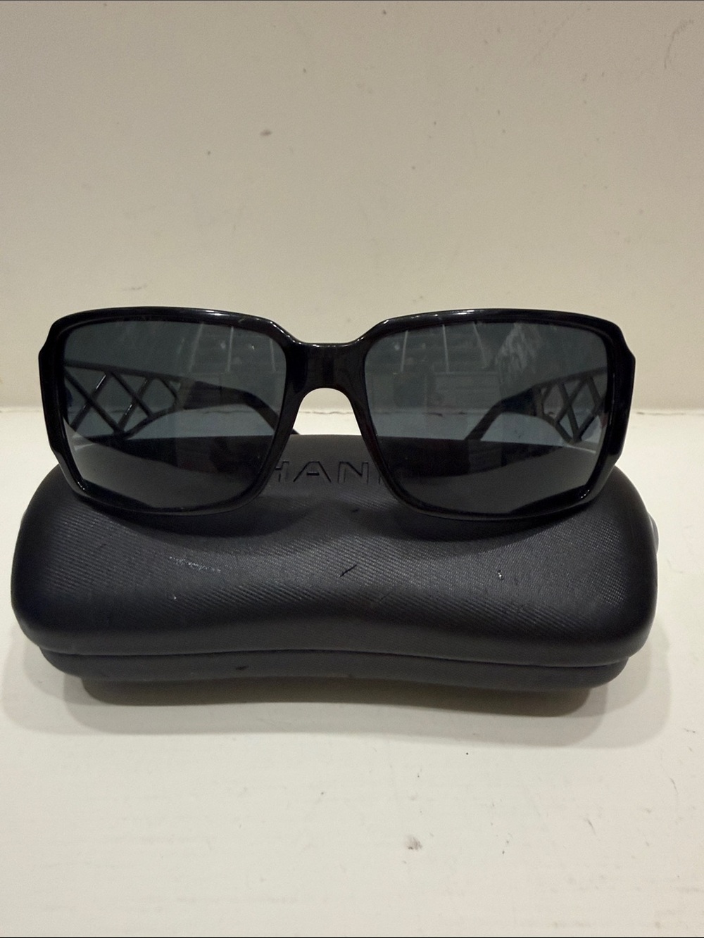 Authentic Classic Chanel Women's Black Sunglasses with Protective Case